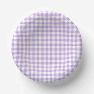 Klassiek Gingham Zacht Lavendel Papieren Kommen
