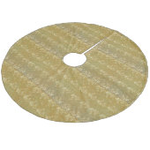 Klassiek Gold Glitter Floral Pattern Fleece Kerstboom Rok (Gekanteld)