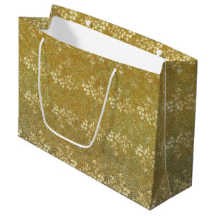 Klassiek Gold Glitter Floral Pattern Groot Cadeauzakje