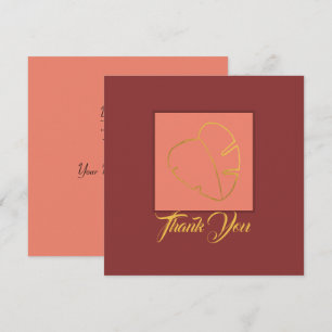 Klassiek Gold Leaf Elegant Paars Roze Bedankkaart