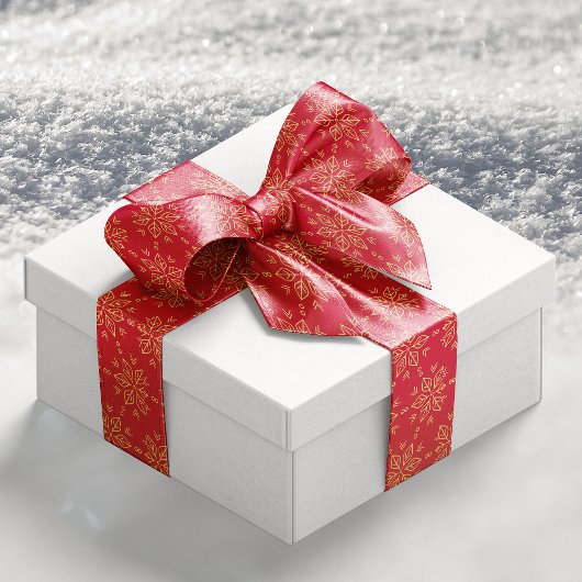 Klassiek Gold Red Snowflake Patroon Lint