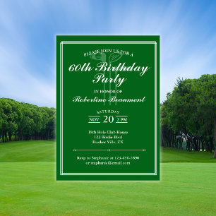 Klassiek golf thema groen wit 60ste verjaardag uit kaart