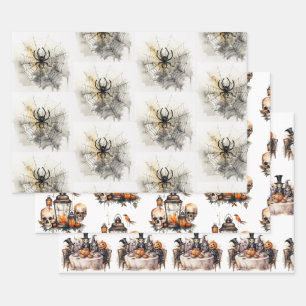 Klassiek Gotische Halloween Inpakpapier Vel