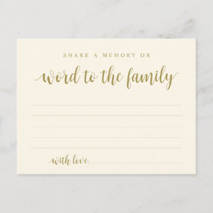 Klassiek goud, begrafenisservice, delen een geheug briefkaart