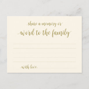 Klassiek goud, begrafenisservice, delen een geheug briefkaart