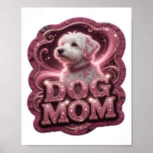 Klassiek Goud DOG MOM Tekst Ontwerp Poster