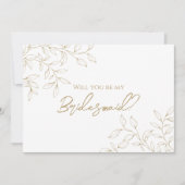 Klassiek Goud Groen Bruiloft Bruidsmeisje Voorstel Kaart (Voorkant)