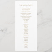 Klassiek Goud Groen Bruiloft Flat Programma (Achterkant)