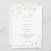 Klassiek Goud Groen We doen bruiloft uitnodiging (Voorkant)