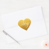 Klassiek Goud Kerstvreugde Hart Sticker (Envelop)