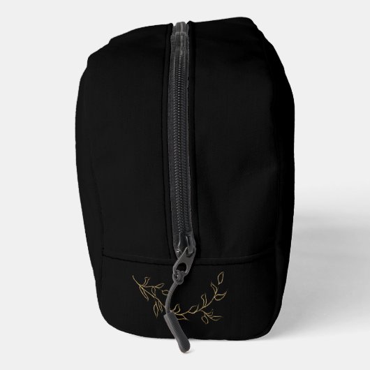 Klassiek Goud Monogram Over Zwarte Reiszak Toilettasje (Rechts)