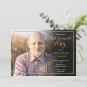 Klassiek goud script retirement party foto kaart (Staand voorkant)