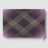 Klassiek Gouden Deco Paarse Calligrafie Monogram Gastenboek (Achterkant)