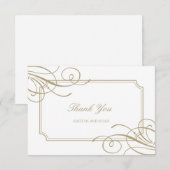 Klassiek gouden frame & details luxe bruiloft bedankkaart (Voorkant / Achterkant)