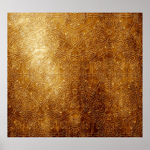 Klassiek  gouden metalen Bord Poster