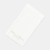 Klassiek gouden script, aangepaste namen date chic servet (Hoek)