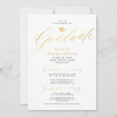 Klassiek gouden script afstuderen foto afstuderen kaart (Voorkant)