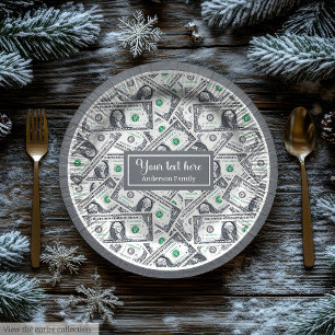 Klassiek grappig geschenk dollarpatroon gepersonal papieren bordje
