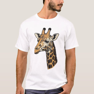 Klassiek graveerportret van giraffe shirt ontwerp