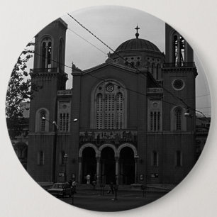 Klassiek Griekenland Athene Kerk 1970 Ronde Button 6,0 Cm