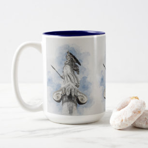 Klassiek Grieks beeld Athena 2-tone koffie Mok