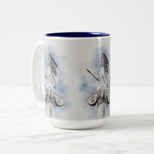 Klassiek Grieks beeld Athena 2-tone koffie Mok (Voorkant links)