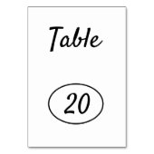 Klassiek grieks beeld van Apollo Table Number Kaart (Achterkant)