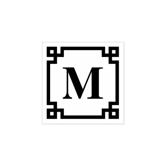 Klassiek Grieks Zeer belangrijk Grensmonogram Rubberstempel (Afrduk)
