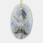 Klassiek griekstandbeeld Athena Keramisch Ornament (Links)