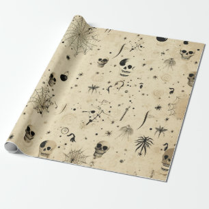 Klassiek griezelig Halloween naadloos patroon Cadeaupapier