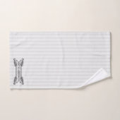 Klassiek Grijs Acanthus Blad Monogram Elegante Str Bad Handdoek (Handdoek)