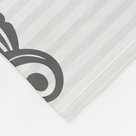 Klassiek Grijs Acanthus Blad Monogram Elegante Str Fleece Deken (Hoek)