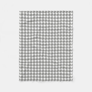 Klassiek Grijs en Wit Patroon Houndstooth Fleece Deken