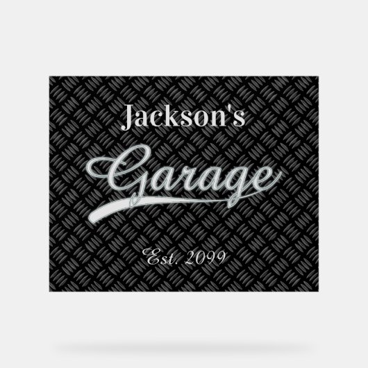 Klassiek Grijs Garage Acryl teken Acryl Bord (Voorkant)