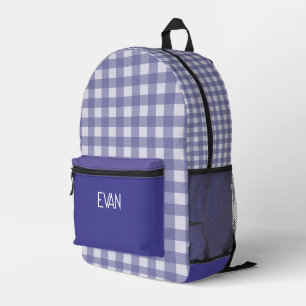 Klassiek grijs geruit patroon Persoonlijke school Bedrukte Rugzak