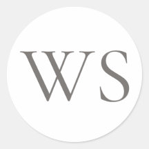 Klassiek grijs houtskool Monogram sluitzegel voor