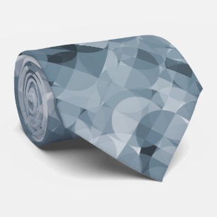 Klassiek grijs leisteen blauw vierkanten cirkels p stropdas