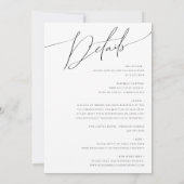 Klassiek grillig script alles in één bruiloft kaart (Achterkant)