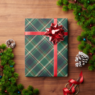 Klassiek groen blauw geel geruit inpakpapier