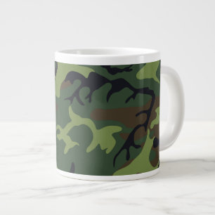 Klassiek groen camouflagepatroon extra grote beker
