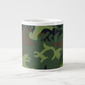 Klassiek groen camouflagepatroon extra grote beker (Voorkant)