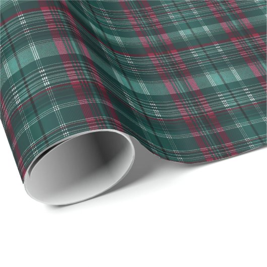 Klassiek groen en rood geplateerd patroon – Feeste Cadeaupapier (Rol Hoek)