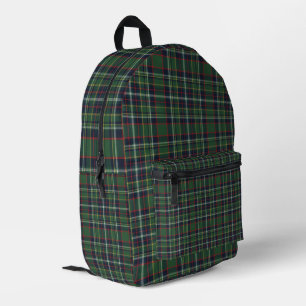 Klassiek groen en rood tartan geruit patroon bedrukte rugzak