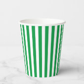Klassiek groen en wit verticaal gestreept papieren bekers (Achterkant)