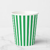 Klassiek groen en wit verticaal gestreept papieren bekers (Links)