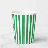 Klassiek groen en wit verticaal gestreept papieren bekers (Rechts)