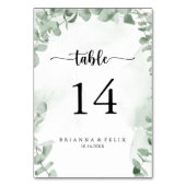 Klassiek groen eucalyptusblad bruiloft kaart (Voorkant)