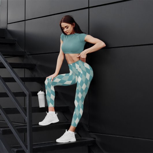 Klassiek groen geruit workout damesleggings leggings