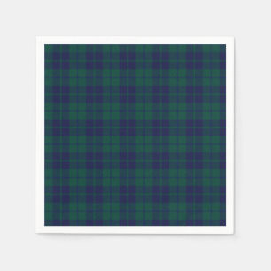 Klassiek groen marine tartan ruitpatroon servet
