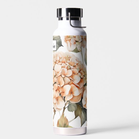 Klassiek groen sinaasappel boho bloemenkalligrafie waterfles (Links)